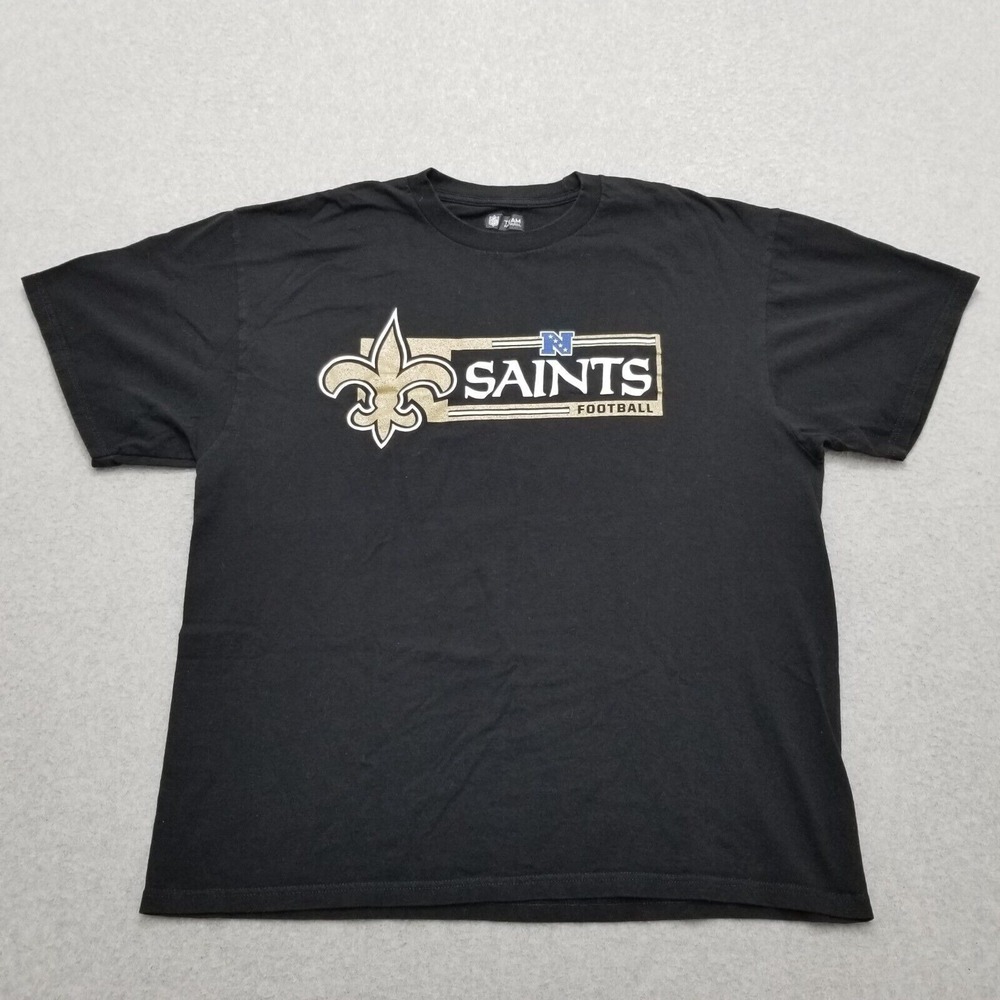 New Orleans Saints Shirt Mens XL Black Short Sleeve Crew Neck‎ NFL
